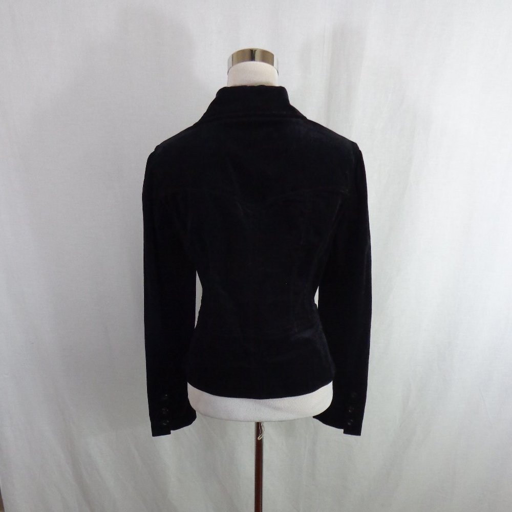 Blazer Jacket Size 16 Rafaella Black Corduroy Button Front Cropped, Blazer - Picture 3 of 4